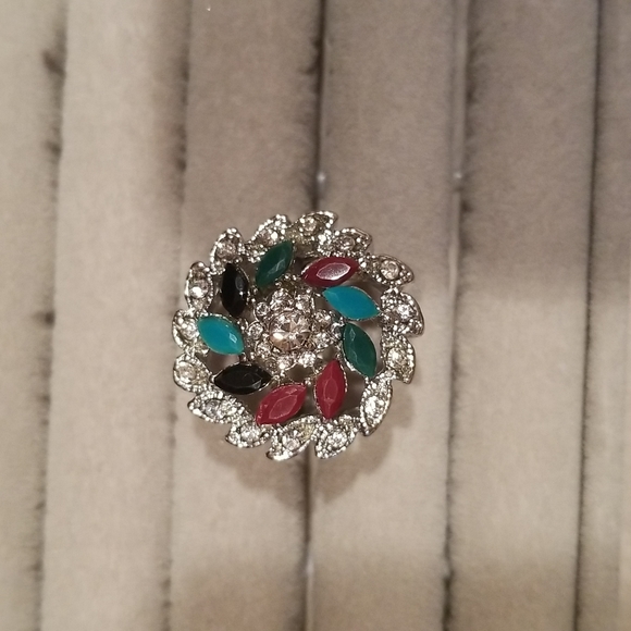 Sterling silver diamond ring size 7 - Picture 2 of 4